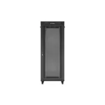 Lanberg FF01-8842-23BL 19 42U SZÉL:800mm MÉLY:800mm MAG:2122mm lapraszerelt LCD hálós fémajtós fekete álló rack szekrény