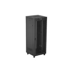 Lanberg FF01-8842-23BL 19 42U SZÉL:800mm MÉLY:800mm MAG:2122mm lapraszerelt LCD hálós fémajtós fekete álló rack szekrény