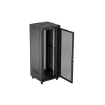 Lanberg FF01-8842-23BL 19 42U SZÉL:800mm MÉLY:800mm MAG:2122mm lapraszerelt LCD hálós fémajtós fekete álló rack szekrény