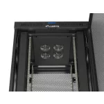 Lanberg FF01-8842-23BL 19 42U SZÉL:800mm MÉLY:800mm MAG:2122mm lapraszerelt LCD hálós fémajtós fekete álló rack szekrény