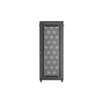 Lanberg FF01-8842-23B 19 42U SZÉL:800mm MÉLY:800mm MAG:2047mm lapraszerelt hálós fémajtós fekete álló rack szekrény