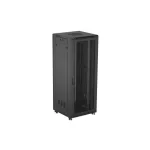 Lanberg FF01-8842-23B 19 42U SZÉL:800mm MÉLY:800mm MAG:2047mm lapraszerelt hálós fémajtós fekete álló rack szekrény