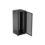 Lanberg FF01-8842-23B 19 42U SZÉL:800mm MÉLY:800mm MAG:2047mm lapraszerelt hálós fémajtós fekete álló rack szekrény