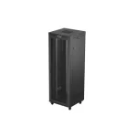 Lanberg FF01-8847-23BL 19 47U SZÉL:800mm MÉLY:800mm MAG:2343mm lapraszerelt LCD hálós fémajtós fekete álló rack szekrény
