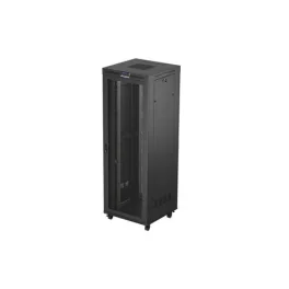  Lanberg FF01-8847-23BL 19 47U SZÉL:800mm MÉLY:800mm MAG:2343mm lapraszerelt LCD hálós fémajtós fekete álló rack szekrény