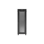 Lanberg FF01-8847-23BL 19 47U SZÉL:800mm MÉLY:800mm MAG:2343mm lapraszerelt LCD hálós fémajtós fekete álló rack szekrény