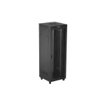 Lanberg FF01-8847-23BL 19 47U SZÉL:800mm MÉLY:800mm MAG:2343mm lapraszerelt LCD hálós fémajtós fekete álló rack szekrény