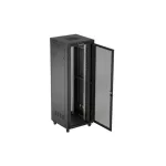 Lanberg FF01-8847-23BL 19 47U SZÉL:800mm MÉLY:800mm MAG:2343mm lapraszerelt LCD hálós fémajtós fekete álló rack szekrény