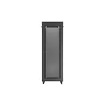 Lanberg FF01-8847-23BL 19 47U SZÉL:800mm MÉLY:800mm MAG:2343mm lapraszerelt LCD hálós fémajtós fekete álló rack szekrény