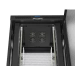 Lanberg FF01-8847-23BL 19 47U SZÉL:800mm MÉLY:800mm MAG:2343mm lapraszerelt LCD hálós fémajtós fekete álló rack szekrény