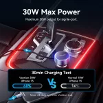 Vention USB-C*2+Lightning (3port,30W, szivargyújtós), töltő