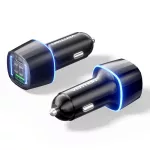 Vention USB-C+A (2port,30W, fekete, szivargyújtós),Vention