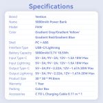 Vention FHWM0 5000mah, 20W, powerbank