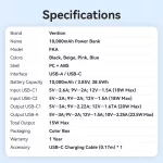 Vention FKAN0-C 10000mah, (bézs,22,5W), powerbank