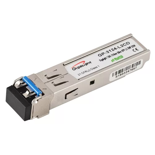 Gigalight GP-3124-L2CD 1.25G 1310nm LC 20km távolság 0~70 hőmérséklet tartomány DDM funkció monomódusú SFP modul