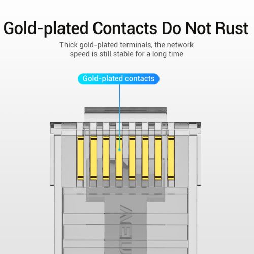 Vention UTP (Cat.6 ,RJ45,átlátszó) 50db, csatlakozó