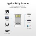 Vention FTP (Cat.6 ,RJ45,átlátszó) 10db, csatlakozó