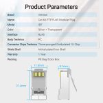 Vention FTP (Cat.6 ,RJ45,átlátszó) 10db, csatlakozó