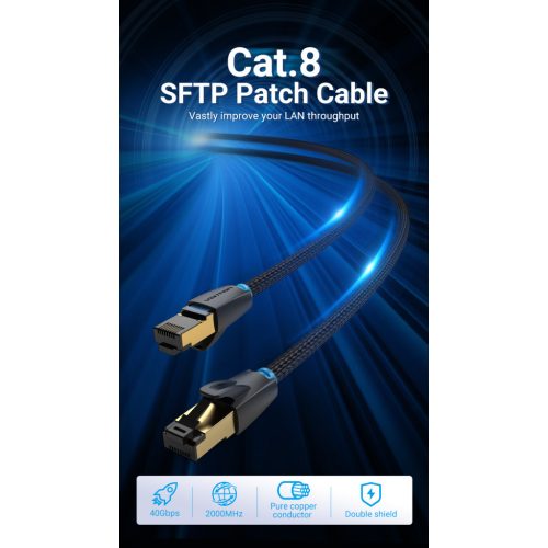 Vention SFTP Patch (Cat.8, szövet), 0,5m, kábel