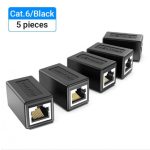 Vention UTP (Cat.6,Keystone jack,fekete), 5db, csatlakozó