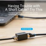 Vention UTP (Cat.6,Keystone jack,fekete), 5db, csatlakozó