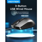 Vention KTABG, fekete,(3 gombos, optikai, vezetékes), egér