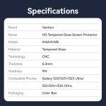 Vention Samsung Galaxy S24 Ultra, (HD edzett üveg, pormentesítővel), telefon kijelző védő üveg