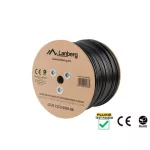 Lanberg LCU5-21CU-0305-BK Cat.5e UTP PE CU Fca 100MHz AWG24 305m árnyékolatlan fekete kültéri kábel