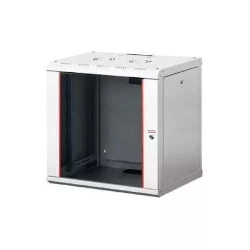 Lande LN-PR12U6060-LG PROline 19" 12U 600x600mm üvegajtós szürke fali rack szekrény