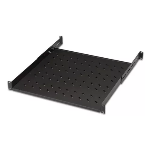 Lande LN-RAF-RMC-1145-BL 19" 1U 450mm mély 4 ponton rögzíthető állítható fekete tálca