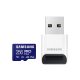 SAMSUNG SD kártya, 256GB, PRO PLUS, olvasó, Blue Wave
