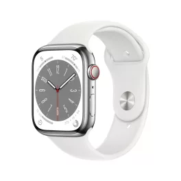 Apple Watch S8 CELL 45mm Silver S.Steel Case/White Sp.Band
