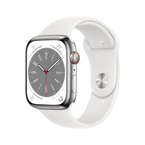 Apple Watch S8 CELL 45mm Silver S.Steel Case/White Sp.Band