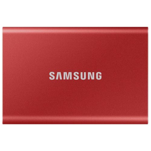 SAMSUNG SSD Külső, 1TB, T7, Metál Piros, USB 3.2