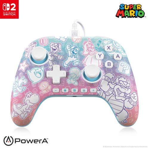 PowerA Advantage vezetékes kontroller Nintendo Switch 2 - Mushroom Kingdom 