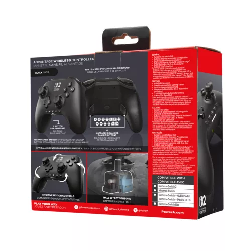 PowerA Advantage vezeték nélküli Nintendo Switch kontroller, fekete