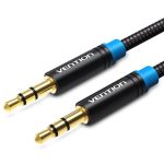 Vention 3.5mm jack/M ->  3.5mm jack/M,  (audio,szövet), 1m, kábel