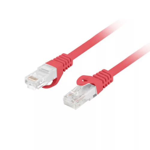 Lanberg PCU6-10CU-0025-R Cat.6 U/UTP LSZH CU AWG26 árnyékolatlan piros patch kábel 0,25m