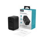 Choetech USB-C*2+USB-A*2 (35W,fekete,travel,USB-C kábellel, US,UK,EU,AU), töltő