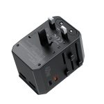 Choetech USB-C*2+A*2 (45W, fekete, travel, US,UK,EU,AU), töltő