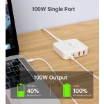 Choetech 4-port 2*USB-C+2*USB-A (4port,asztali,100W,fehér,GAN), töltő