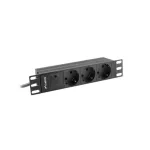 Lanberg PDU-03F-0200-BK 10" 1U 3xSchuko aljzat Schuko csatlakozóvéggel 2m fekete elosztósor