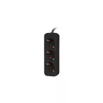 Lanberg PS0-03F-0150-BK 3x Schuko aljzat 10A 1.5m fekete elosztósor