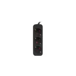 Lanberg PS0-03F-0150-BK 3x Schuko aljzat 10A 1.5m fekete elosztósor