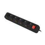 Lanberg PS1-05F-0150-BK 5x Schuko aljzat 10A 1.5m kapcsolós fekete elosztósor