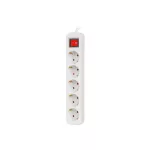 Lanberg PS1-05F-0150-W 5x Schuko aljzat 10A 1.5m kapcsolós fehér elosztósor