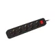 Lanberg PS1-05F-0300-BK 5x Schuko aljzat 10A 3m kapcsolós fekete elosztósor