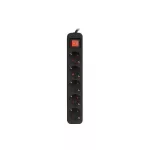 Lanberg PS1-05F-0300-BK 5x Schuko aljzat 10A 3m kapcsolós fekete elosztósor