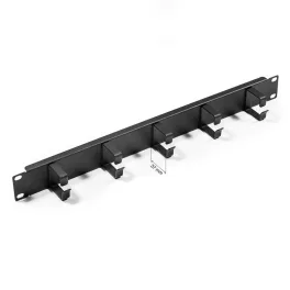   KELINE RAB-VP-X01-A2 19 1U 37mm fém gyűrűs fekete kábel rendező panel