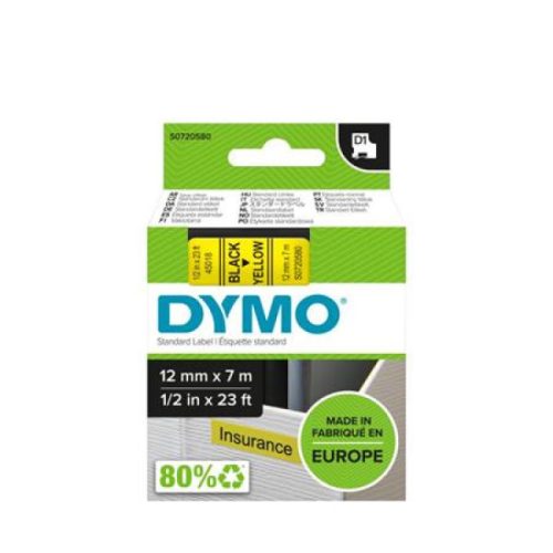 DYMO D1 45018 festékszalag 12mm x 7m sárga-fekete